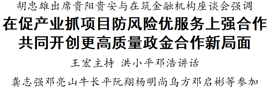 贵阳贵安与在筑金融机构座谈会召开